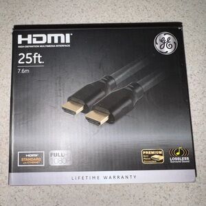 GE 25ft Black HDMI Cable Never used